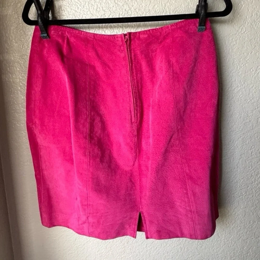 Chia Leather Pink/Fuchsia Women's Skirt Size 14. Made in‎ Korea